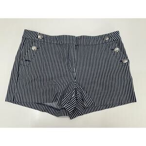 Loft Womens Shorts Size 12 The Riviera Short Blue White Striped Denim JeanShort